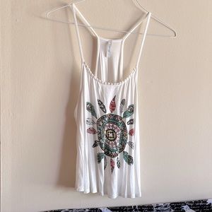 Graphic racerback crop top